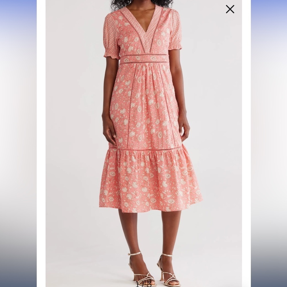 Maisie Chic Pink Floral Midi Skirt